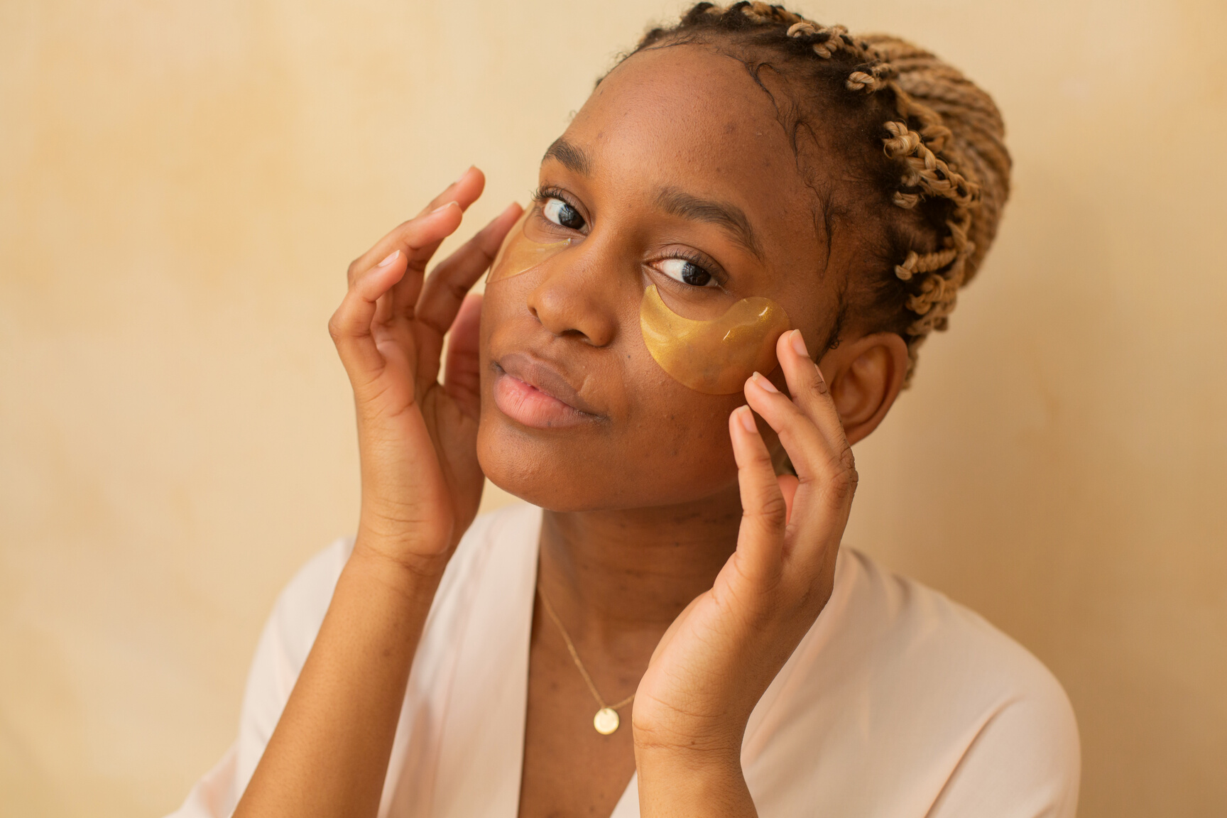 A Woman With Under Eye Masks 